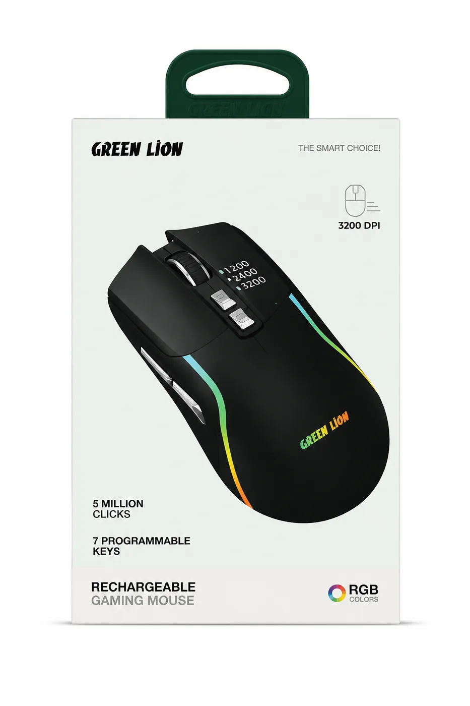 موس GL-RM5 Green Lion Rechargeable Gaming Mouse Rgb 3200Dpi