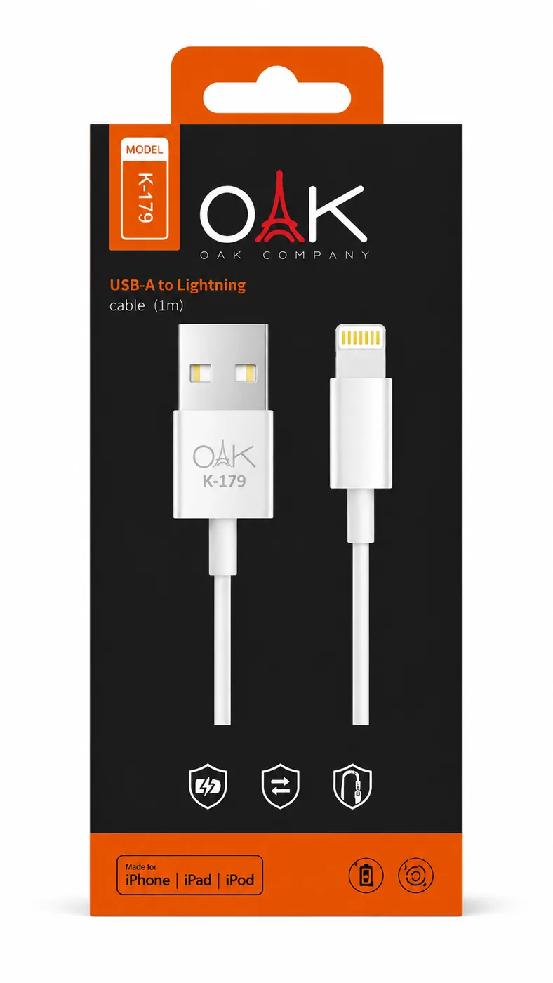 کابل یو اس بی به لایتنینگ K-179 Oak