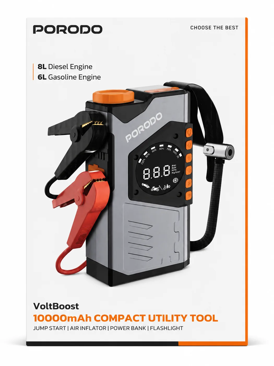 جامپ استارت پرودو Porodo Volt Boost 10000Mah Compactutilitytool