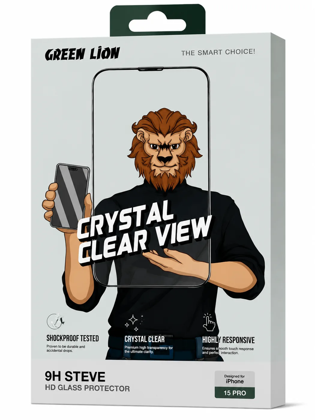 گلس گرین 15 پرو Green Lion 9H Steve