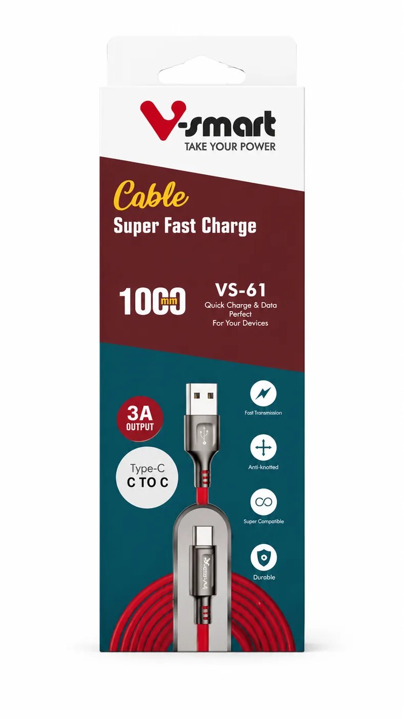 کابل دو سر تایپ سی VS-61 V-Smart V-Smart Super Fast