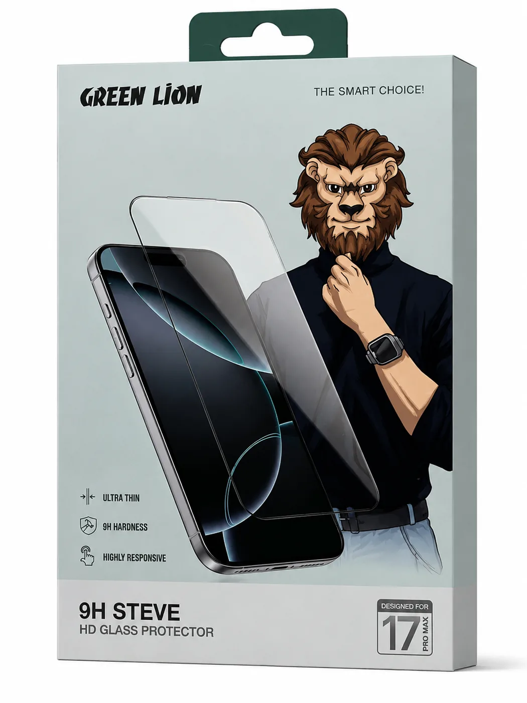 گلس گرین 17 پرمکس Green Lion 9H Steve