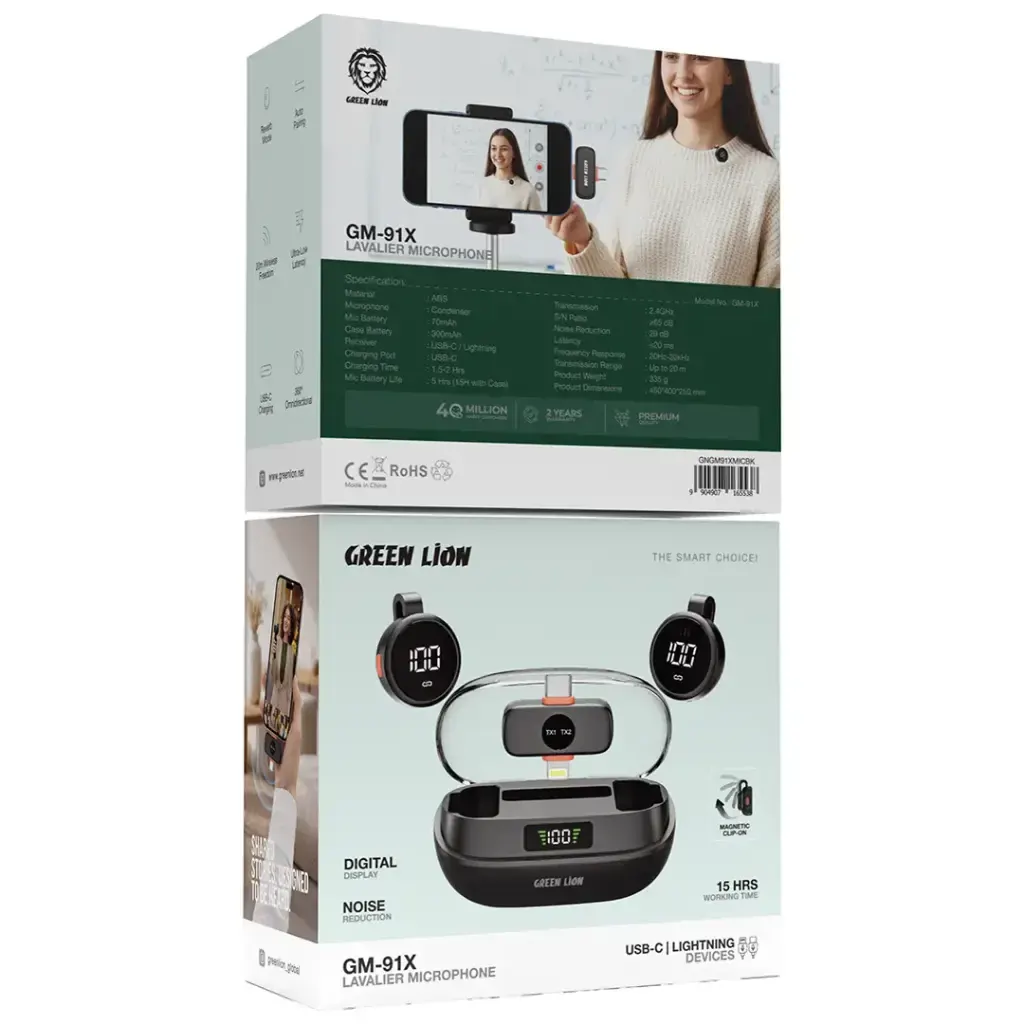 میکروفون یقه ای GM-91X گرین Green Lion GM-91X Lavalier Microphone - تصویر رسمی 1